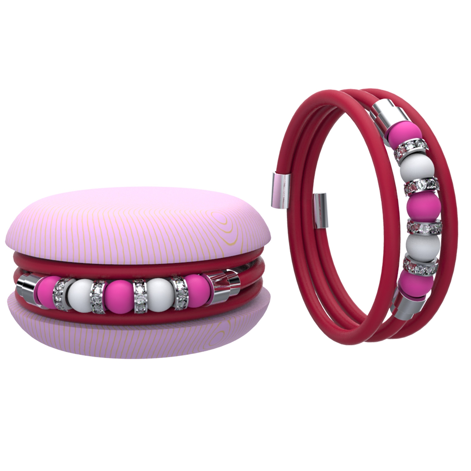 Macaron bracelet pearls Bracciale macaron perle