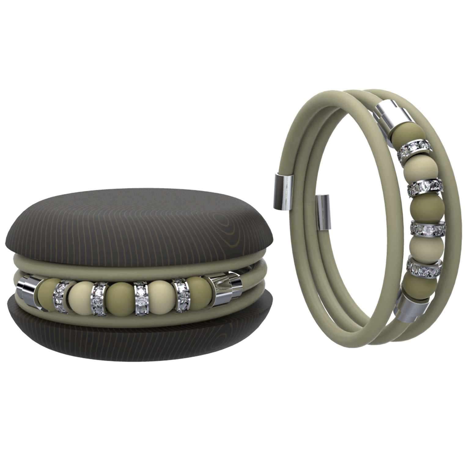 Macaron bracelet pearls Bracciale macaron perle