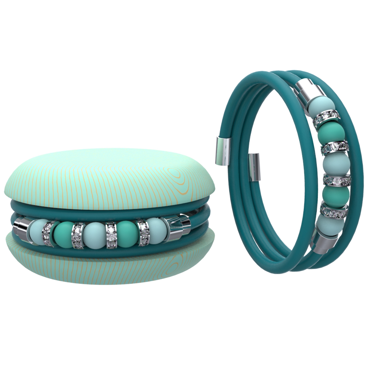 Macaron bracelet pearls Bracciale macaron perle