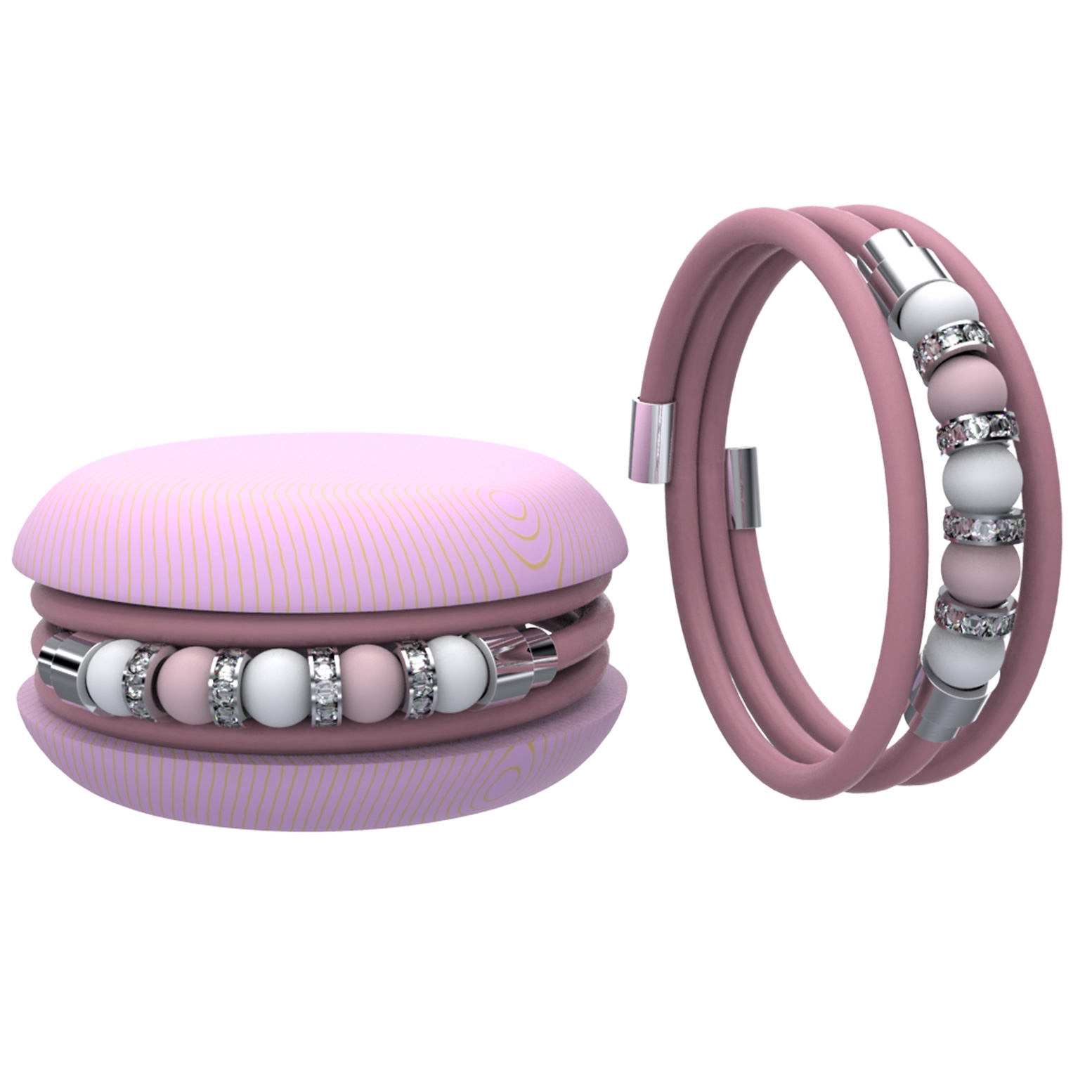 Macaron bracelet pearls Bracciale macaron perle