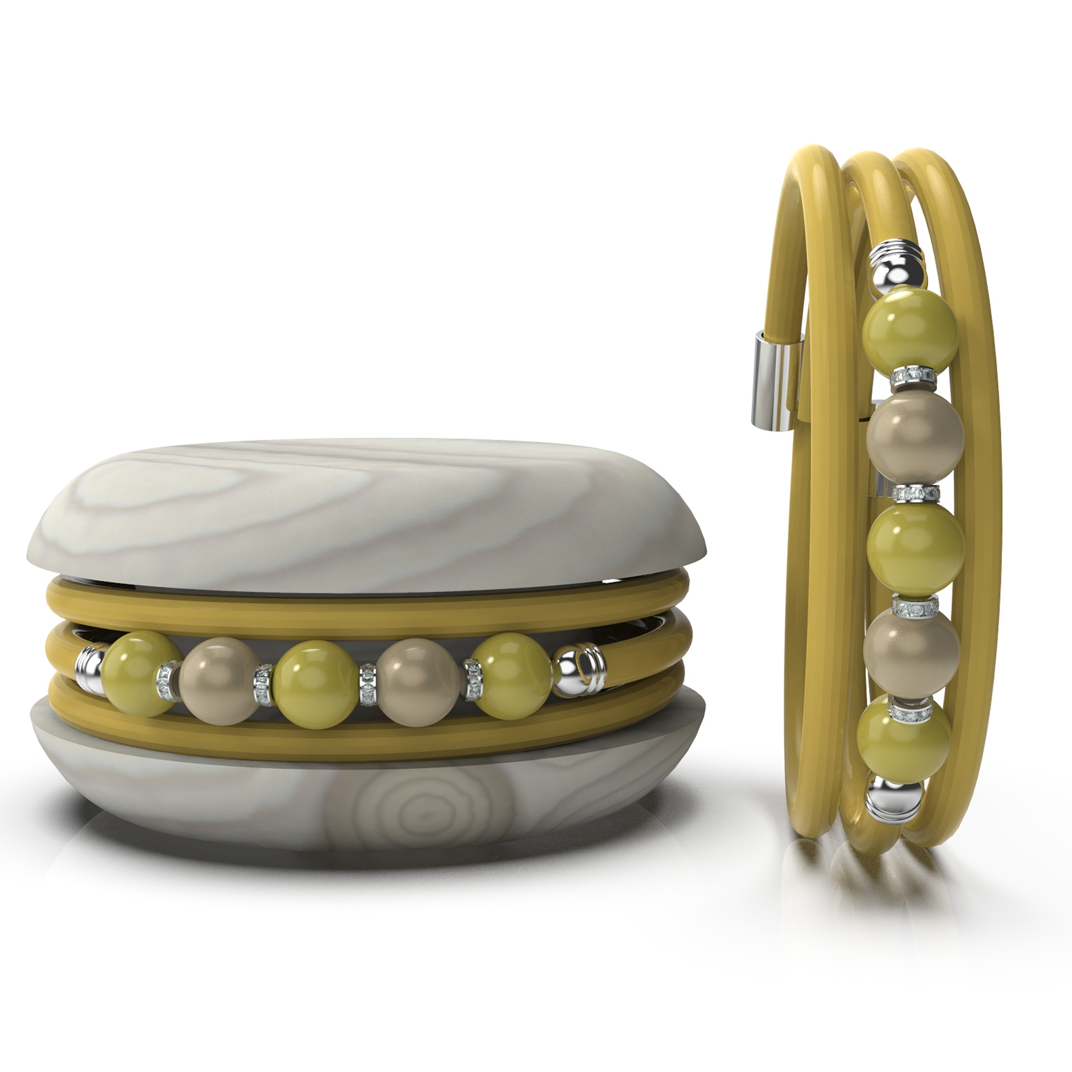 Macaron bracelet pearls Bracciale Macaron Perle